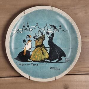 Norman Rockwell When in Rome Collector Plate 7 1/2" With Plate Hanger Newell Co.